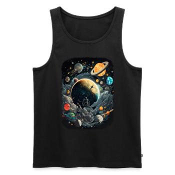 Space Weltraum Astronaut für Erwachsene - Männer Premium Bio Tank Top - Schwarz - Vorne - AI Model Male 178 light (178cm)