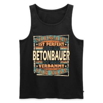 Betonbauer Metallbauer Stahlbetonbauer - Männer Premium Bio Tank Top - Schwarz - Vorne - Michal (187cm)