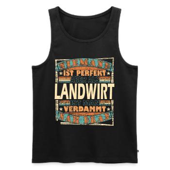 Landwirt Bauer Landwirtschaft - Männer Premium Bio Tank Top - Schwarz - Vorne - Michal (187cm)