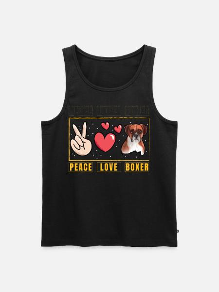 Peace Love Boxer - Débardeur bio Premium Homme - noir