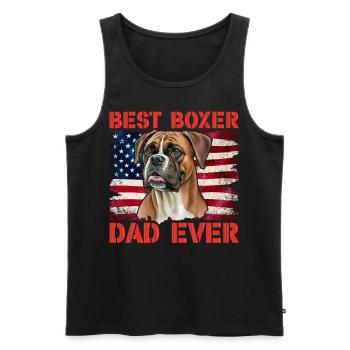 Best Boxer Dad Ever - Männer Premium Bio Tank Top - Schwarz - Vorne - Michal (187cm)