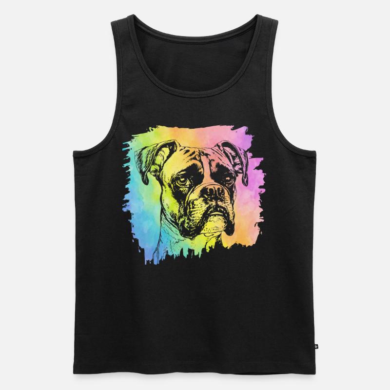 Boxer - Männer Premium Bio Tank Top - Schwarz