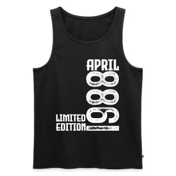 Geschenk April 1988. Jahrestag April 1988. April. - Männer Premium Bio Tank Top - Schwarz - Vorne - Michal (187cm)