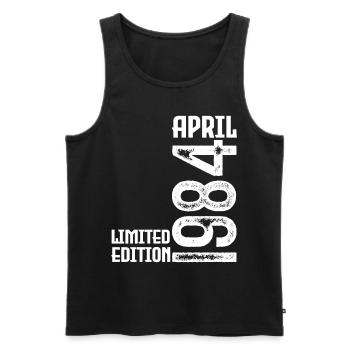 Gift April 1984. Birthday April 1984. April. - Men's Premium Organic Tank Top - black - Front - Michal (187cm)
