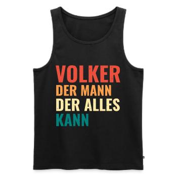 Volker Der Mann Der Alles Kann Vorname Volker - Männer Premium Bio Tank Top - Schwarz - Vorne - AI Model Male 178 light (178cm)