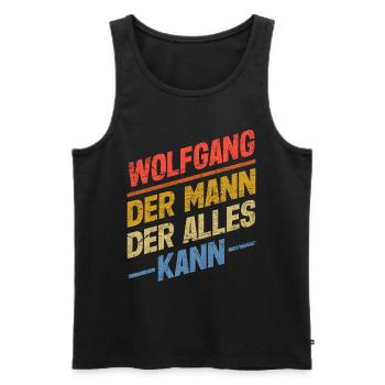 Wolfgang Der Mann Der Alles Kann Vorname Wolfgang - Männer Premium Bio Tank Top - Schwarz - Vorne - Michal (187cm)