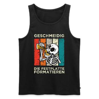 Geschmeidig Festplatte Formatieren Skelett Bier - Männer Premium Bio Tank Top - Schwarz - Vorne - AI Model Male 178 light (178cm)