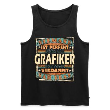 Grafik-Designer – Grafiker Mediengestalter - Männer Premium Bio Tank Top - Schwarz - Vorne - AI Model Male 178 light (178cm)