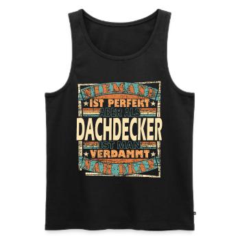 Dachdecker Dachdeckerin Dachspengler - Männer Premium Bio Tank Top - Schwarz - Vorne - AI Model Male 178 light (178cm)