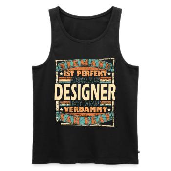 Grafik Designer Grafiker Mediengestalter - Männer Premium Bio Tank Top - Schwarz - Vorne - AI Model Male 178 light (178cm)