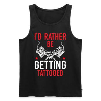 I'd rather get a tattoo tattoo art - Men's Premium Organic Tank Top - black - Front - Michal (187cm)