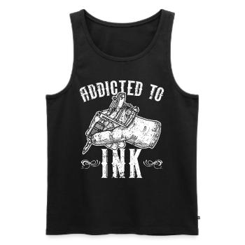 Addicted to Ink Tattoo Tattoo Tattoo - Men's Premium Organic Tank Top - black - Front - Michal (187cm)