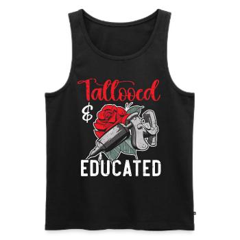 Tattooed And Educated Tattoo Artist Tattoo Tatto - Men's Premium Organic Tank Top - black - Front - Michal (187cm)