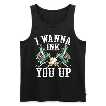 I want to color you tattoo tattoo act - Men's Premium Organic Tank Top - black - Front - Michal (187cm)