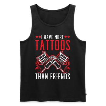 I have more tattoos than friends tattoo Tatt - Men's Premium Organic Tank Top - black - Front - Michal (187cm)