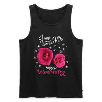 Valentine's Day, Love-Love Rose Pattern Rose Design - Men's Premium Organic Tank Top - black - Front - Michal (187cm)