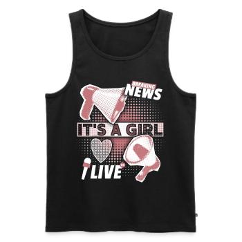 Baby-Mädchen Ankündigung mit Megaphon It's-a-Girl - Männer Premium Bio Tank Top - Schwarz - Vorne - Michal (187cm)