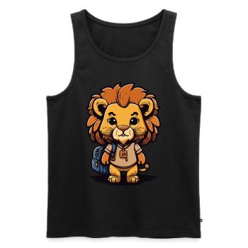 Cute lion for Kita & Schule Kitakind Schulkind - Men's Premium Organic Tank Top - black - Front - Michal (187cm)