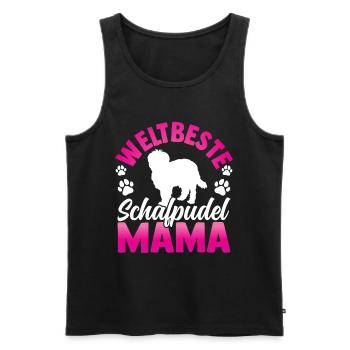 Weltbeste Schafpudel Mama Hütepudel - Männer Premium Bio Tank Top - Schwarz - Vorne - AI Model Male 178 light (178cm)