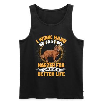 Harzer Fuchs arbeite hart altdeutscher Hütefuchs - Männer Premium Bio Tank Top - Schwarz - Vorne - Michal (187cm)