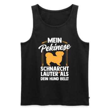 Pekinese schnarcht lauter Peking-Palasthund - Männer Premium Bio Tank Top - Schwarz - Vorne - Michal (187cm)
