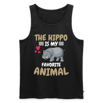 Animal préféré Animal Cadeau Drôle Hippopotame - Débardeur bio Premium Homme - noir - Devant - AI Model Male 178 light (178cm)