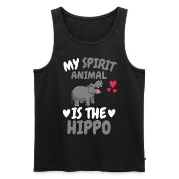 My Spiritual Animal Gift Hippo Hippo - Men's Premium Organic Tank Top - black - Front - AI Model Male 178 light (178cm)