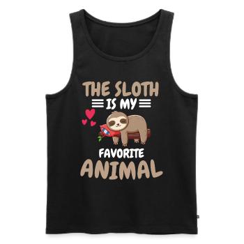 Favorite Animal Tropical Animal Gift Sloth - Men's Premium Organic Tank Top - black - Front - Michal (187cm)
