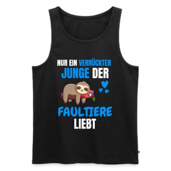 Tropisches Tier Jungs Lustiges Geschenk Faultier - Männer Premium Bio Tank Top - Schwarz - Vorne - Michal (187cm)