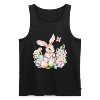 Frohe Ostern Hase Osterei für einen Osterhasen - Männer Premium Bio Tank Top - Schwarz - Vorne - Michal (187cm)