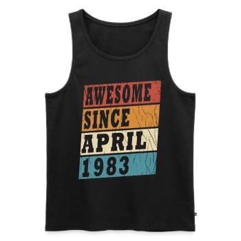 Geburtstag 1983 April 1983! geboren im April 1983 - Männer Premium Bio Tank Top - Schwarz - Vorne - Michal (187cm)