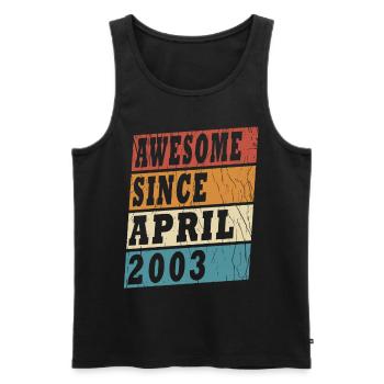 2003 Année de naissance Avril Anniversaire - Débardeur bio Premium Homme - noir - Devant - Michal (187cm)