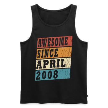 April 2008 Birthday April 2008 Gift - Men's Premium Organic Tank Top - black - Front - AI Model Male 178 light (178cm)