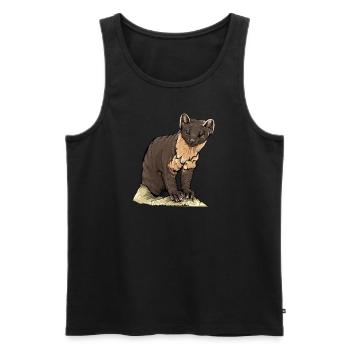 Pine marten I Noble marten marten motif for hunters - Men's Premium Organic Tank Top - black - Front - AI Model Male 178 light (178cm)