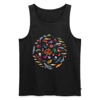 Fish Season Marine Biologist - Men's Premium Organic Tank Top - black - Front - Michal (187cm)
