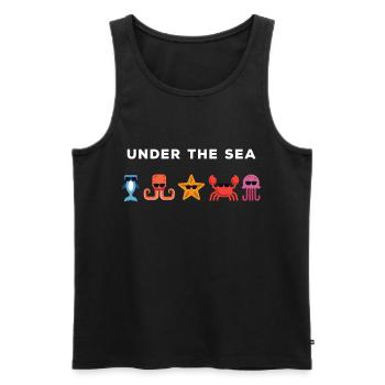 Aquariophile des animaux marins sous la mer - Débardeur bio Premium Homme - noir - Devant - Michal (187cm)