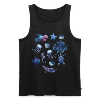 Fish lover Sea animal sea - Men's Premium Organic Tank Top - black - Front - Michal (187cm)