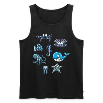 Wassertier Ozean Leben Meerestier - Männer Premium Bio Tank Top - Schwarz - Vorne - AI Model Male 178 light (178cm)