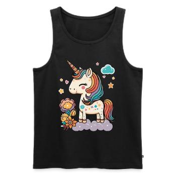 Cute magic unicorn - kindergarten and school - Men's Premium Organic Tank Top - black - Front - AI Model Male 178 light (178cm)