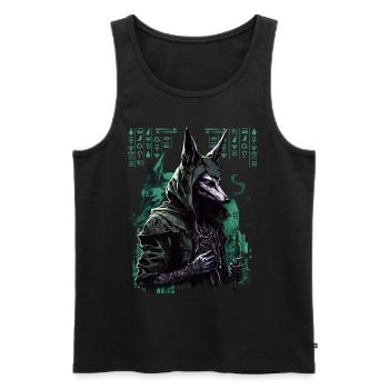 Egypt Anubis God of the Dead Futuristic Gift - Men's Premium Organic Tank Top - black - Front - AI Model Male 178 light (178cm)