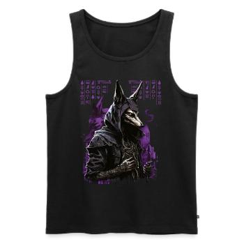 Egypt Anubi's God of the Dead Futuristic Gift - Men's Premium Organic Tank Top - black - Front - AI Model Male 178 light (178cm)