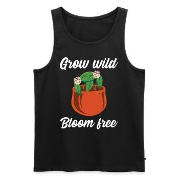 Grow wild bloom free - Männer Premium Bio Tank Top - Schwarz - Vorne - AI Model Male 178 light (178cm)