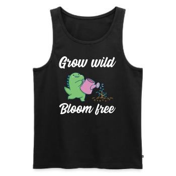 Grow wild bloom free - Men's Premium Organic Tank Top - black - Front - Michal (187cm)