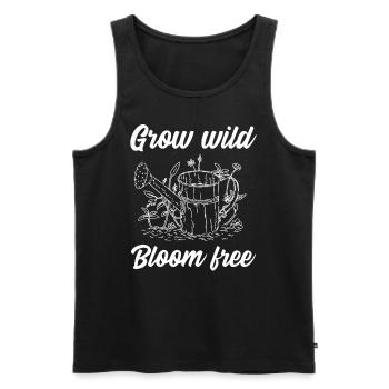 Grow wild bloom free - Men's Premium Organic Tank Top - black - Front - Michal (187cm)