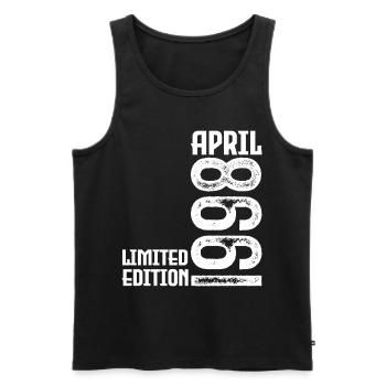 Geschenk April 1998. Jubiläum April 1998. April. - Männer Premium Bio Tank Top - Schwarz - Vorne - Michal (187cm)