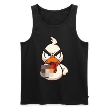 Duck You! Funny duck censored with middle finger - Men's Premium Organic Tank Top - black - Front - Michal (187cm)