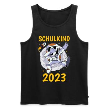 Einschulung 2023 Schulkind Astronaut - Männer Premium Bio Tank Top - Schwarz - Vorne - Michal (187cm)