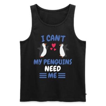 Je ne peux pas offrir un pingouin animal à l’Antarctique - Débardeur bio Premium Homme - noir - Devant - AI Model Male 178 light (178cm)