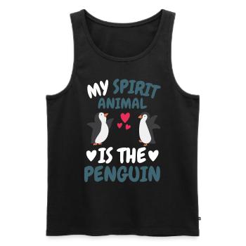 Mein spirituelles Tier Geschenk Vogel Pinguin - Männer Premium Bio Tank Top - Schwarz - Vorne - AI Model Male 178 light (178cm)