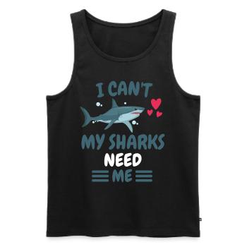 Je ne peux pas animal cadeau drôle requin prédateur - Débardeur bio Premium Homme - noir - Devant - AI Model Male 178 light (178cm)
